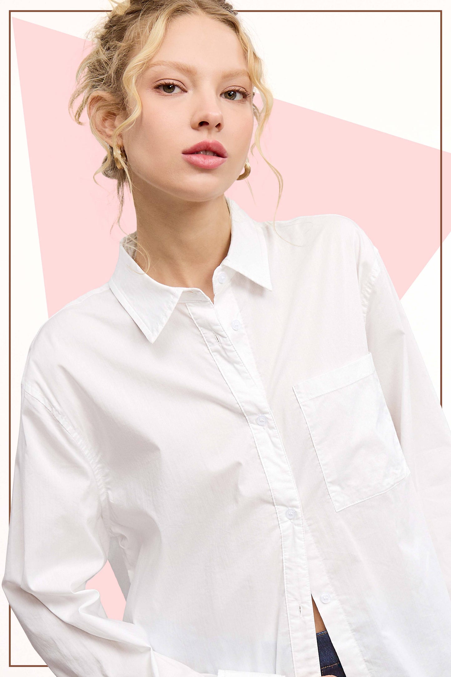 La Miel - SRT7809-Classic Collared Button Down Poplin Shirts