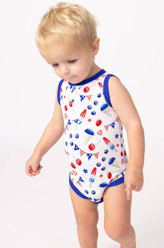 Southern Slumber - The Fourth Infant Bamboo Henley Onesie with Snaps