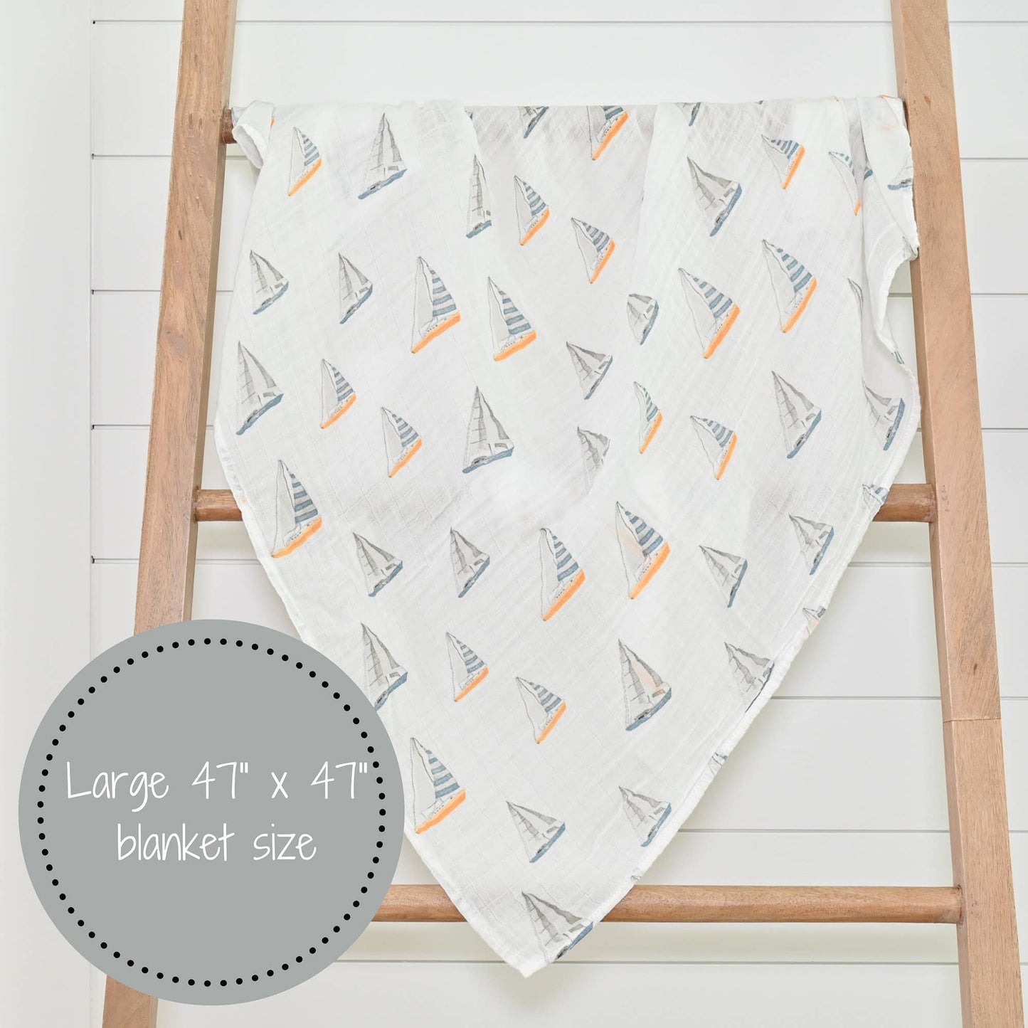LollyBanks - Sailing Away Baby Muslin Swaddle Blanket