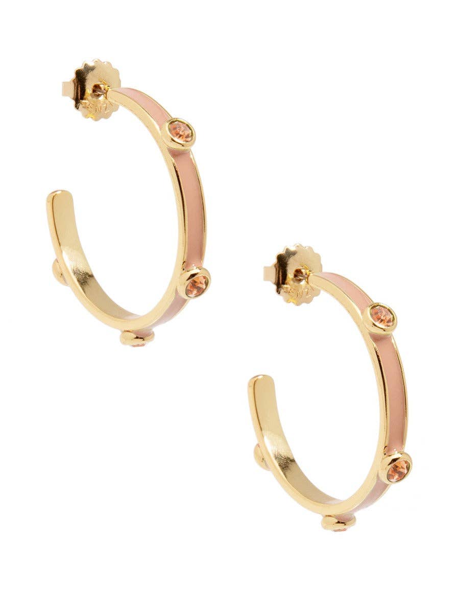 ZENZII Jewelry - Enamel Hoop Earring with Crystals