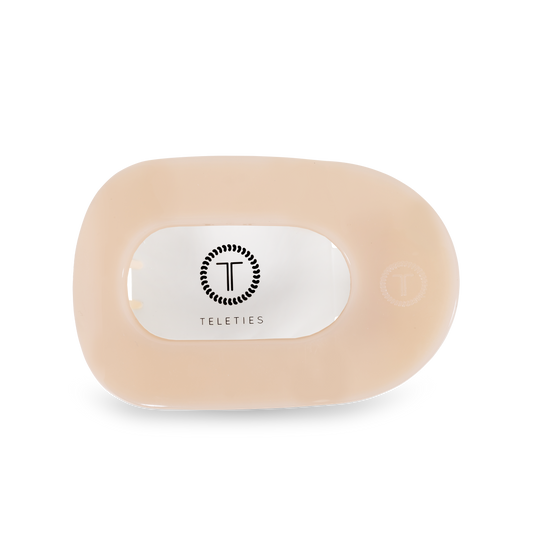 TELETIES - Round Flat Hair Clip | Medium | Almond Beige