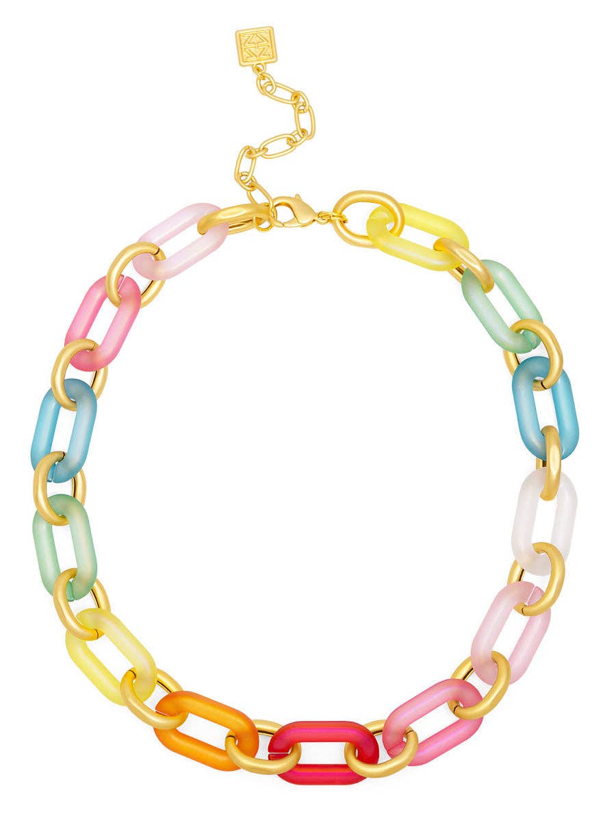 ZENZII Jewelry - Multi-Color Resin Oval Links Collar Necklace
