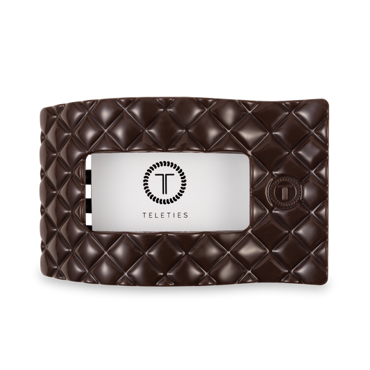 TELETIES - Flat Rectangle Hair Clip | Large | Truly Taupe Quilted