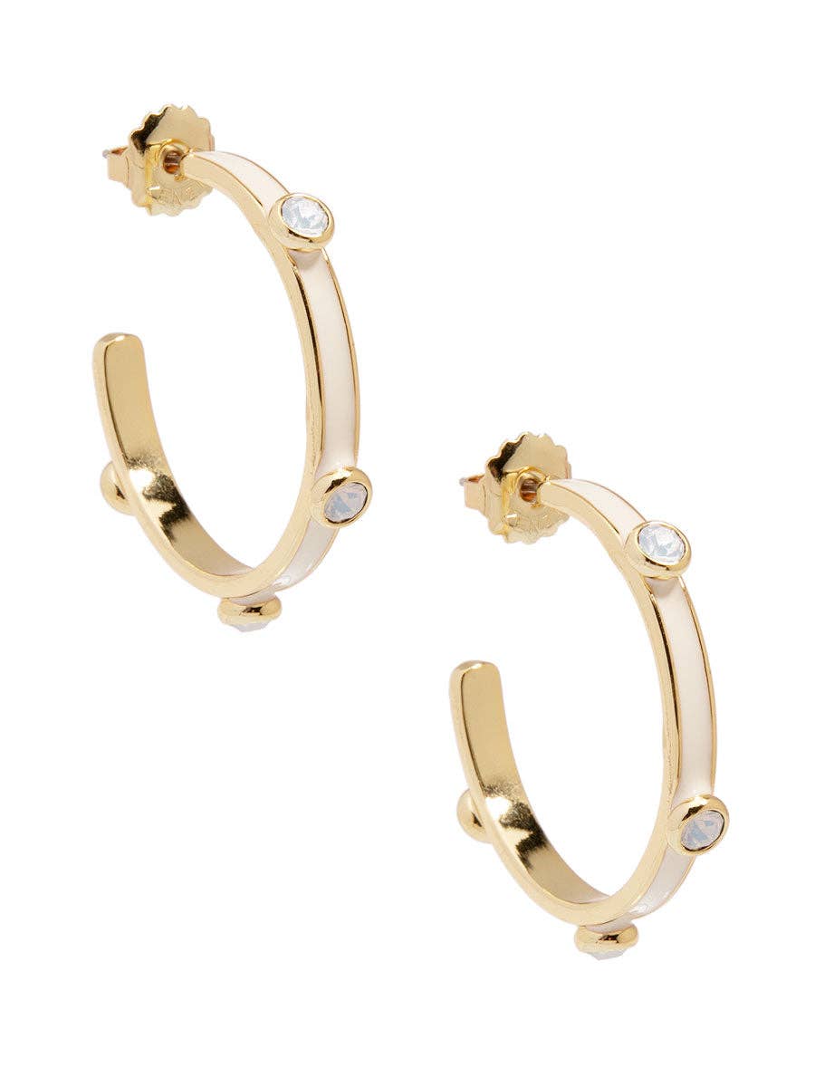 ZENZII Jewelry - Enamel Hoop Earring with Crystals