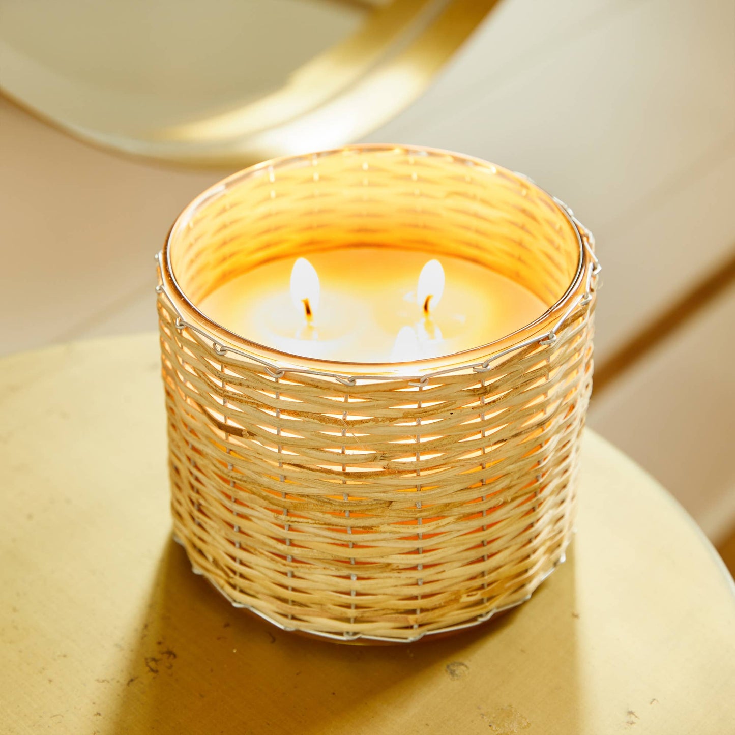 Hillhouse Naturals/Field+Fleur - Peony Blush 3 Wick Handwoven Candle 21oz Ctn.4
