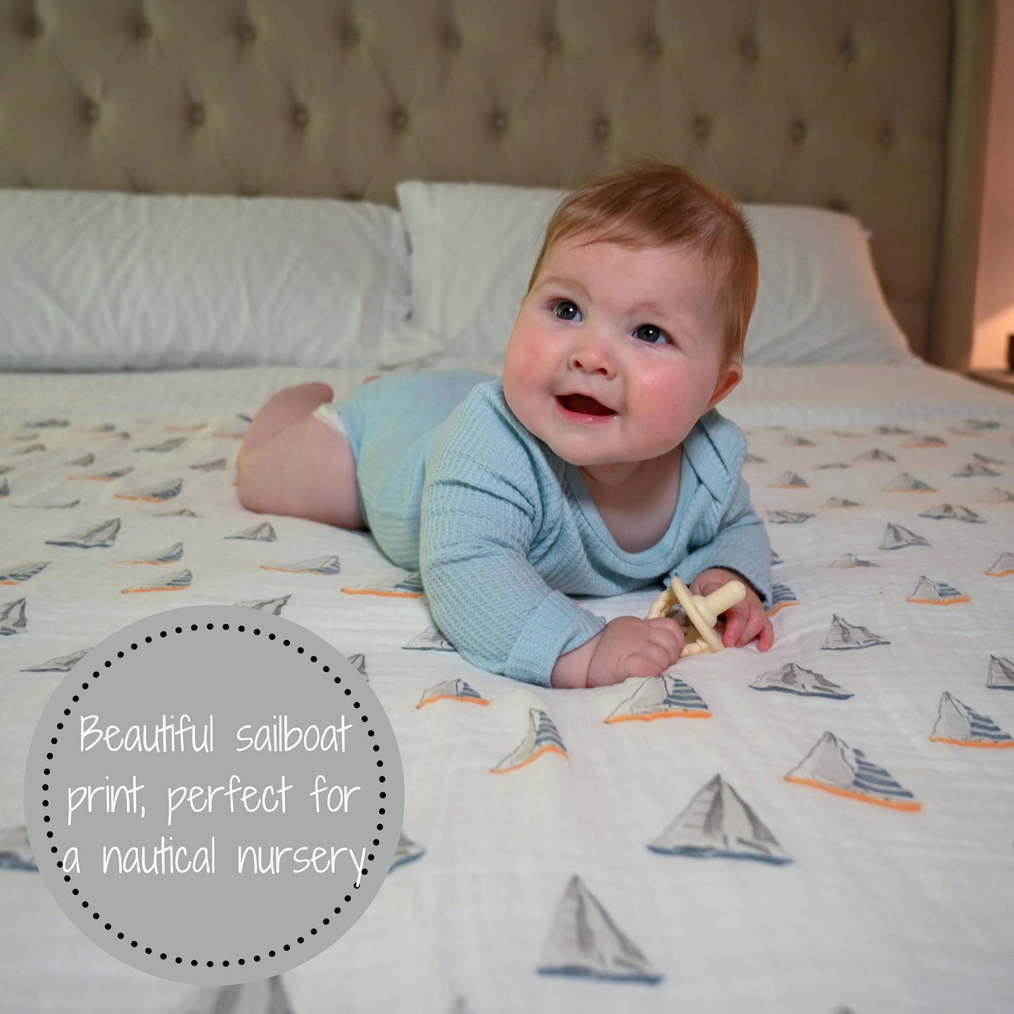 LollyBanks - Sailing Away Baby Muslin Swaddle Blanket