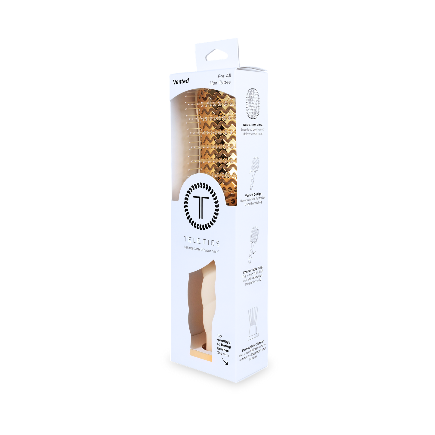 TELETIES - Vented Hair Brush | Tan