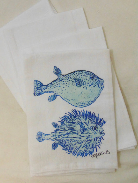 Lowcountry Linens - Limited Edition Puffer Fish Flour Sack Napkins