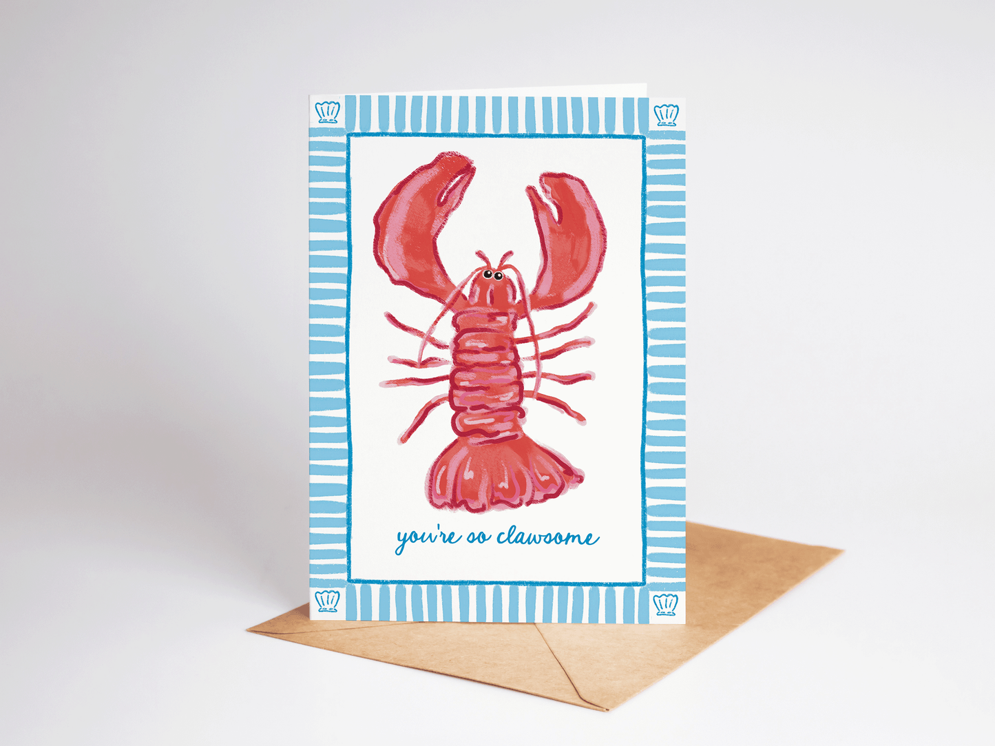 The Shelley Society - You're So Clawsome Lobster Beach Coastal Greeting Card