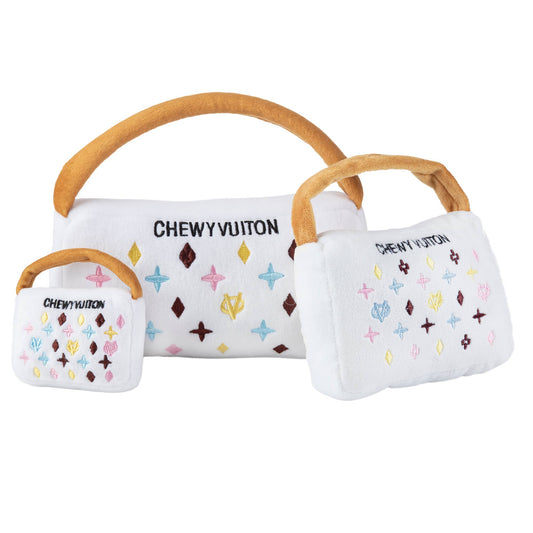 Haute Diggity Dog - White Chewy Vuiton Purses Squeaker Dog Toy