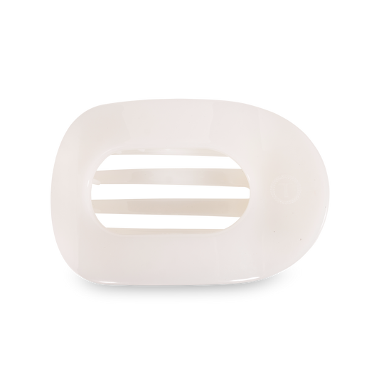 TELETIES - Round Flat Hair Clip | Large | Coconut White