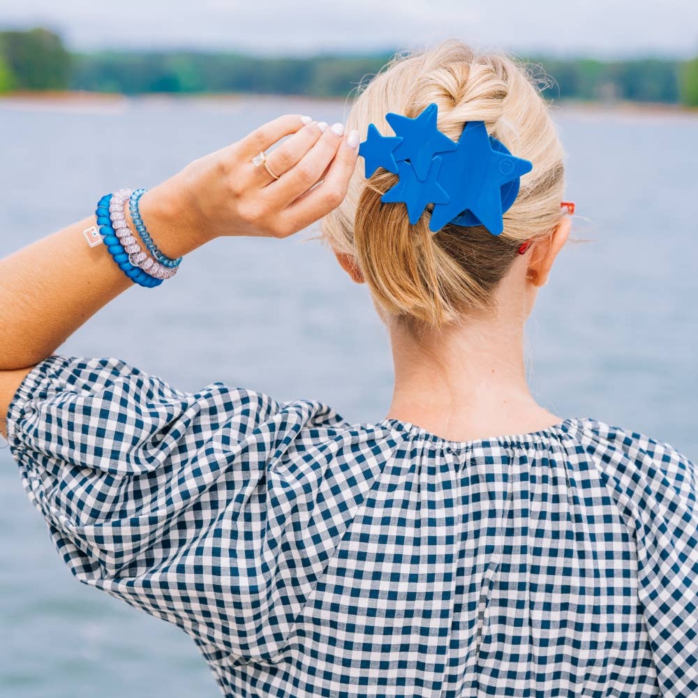 TELETIES - Flat Hair Clip | Large | Blue Shooting Star