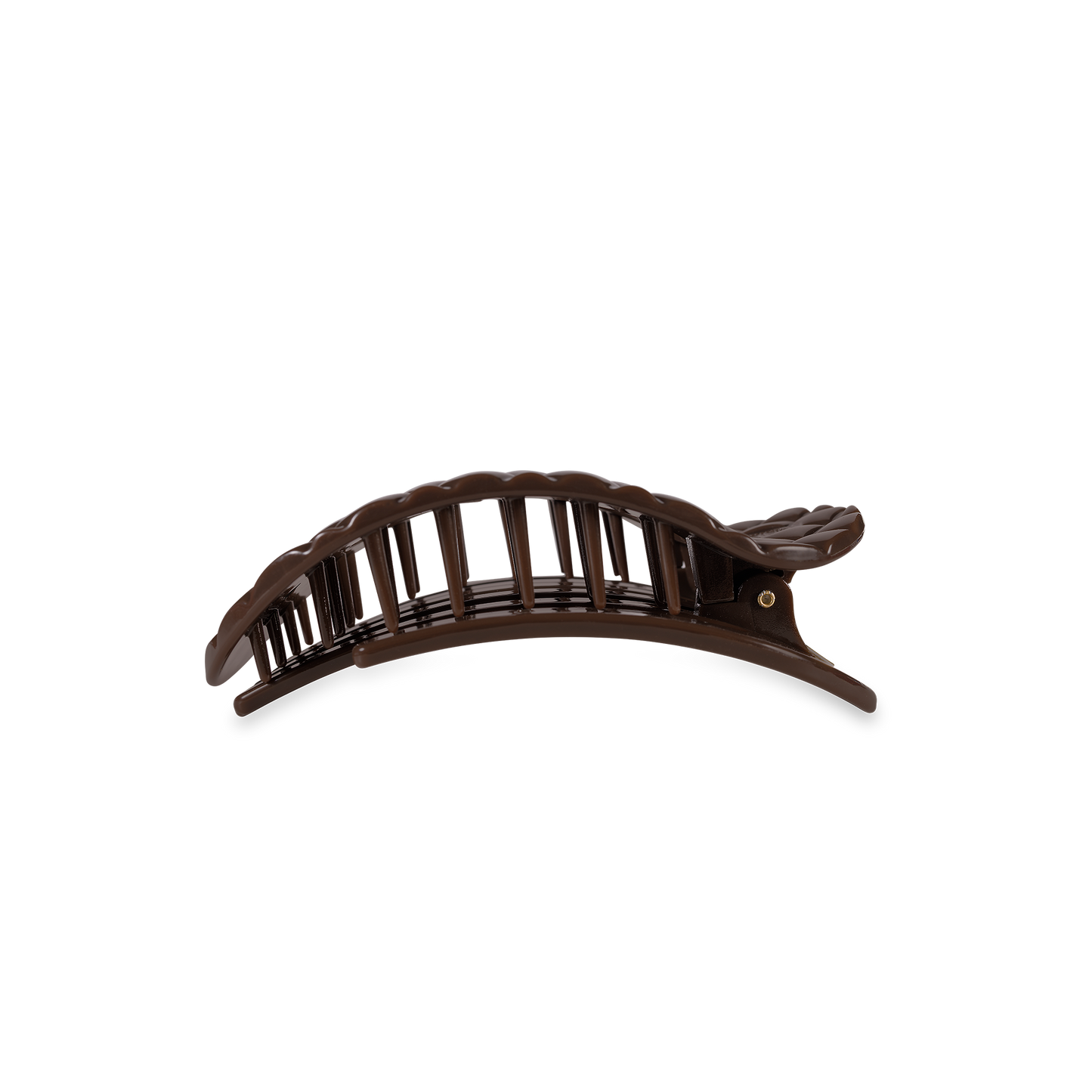TELETIES - Flat Round Hair Clip | Small | Truly Taupe Quilted