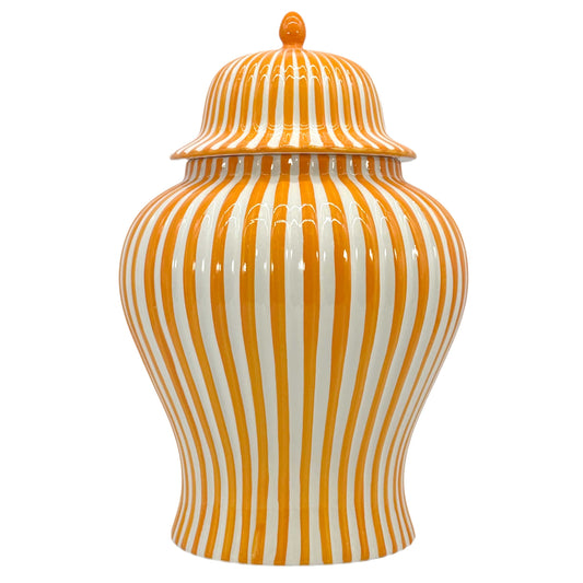 Galt International Company - Orange & White Candy Cane Striped Ceramic Vase 18"