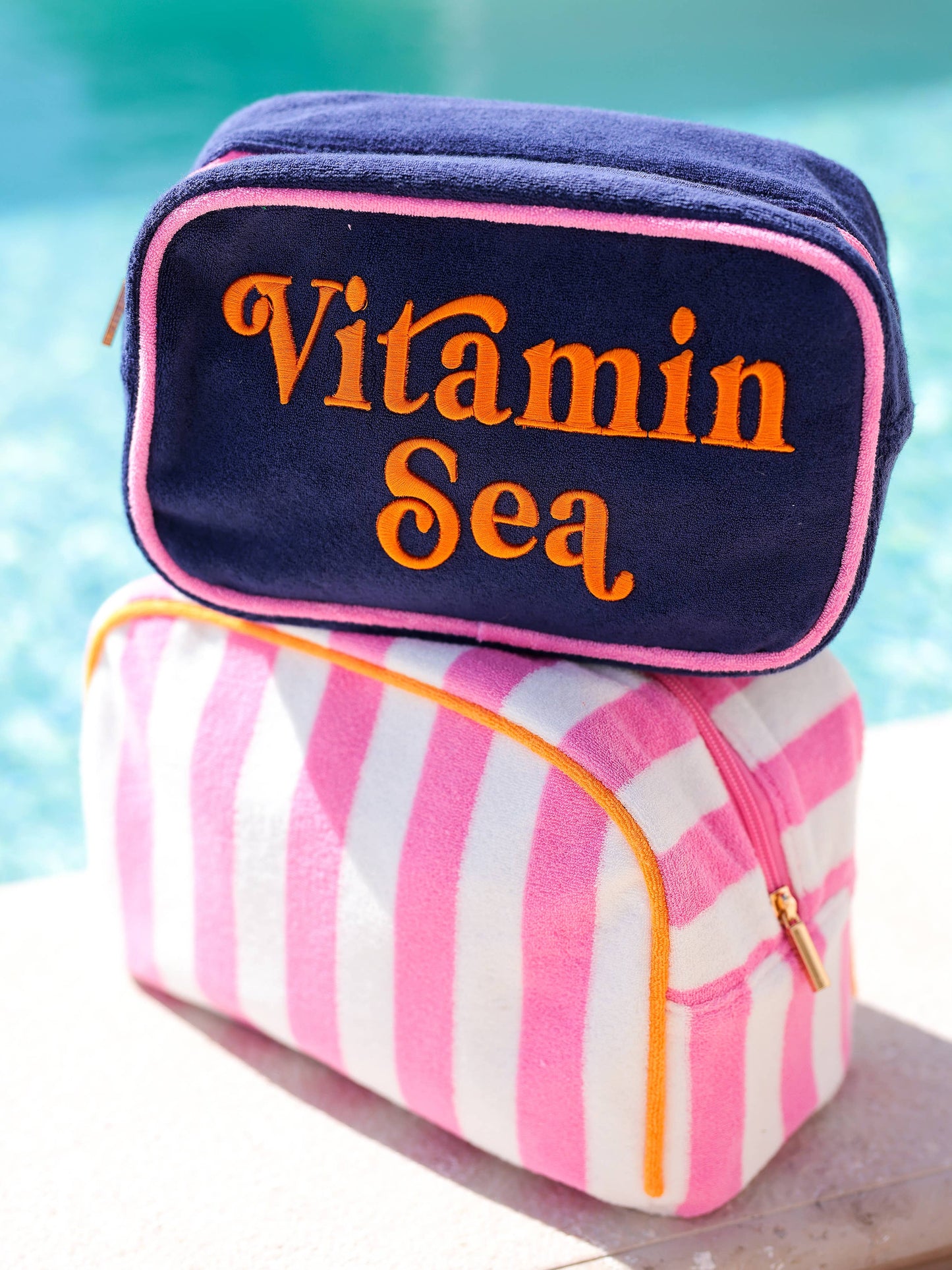 Shiraleah - CABANA "VITAMIN SEA" MEDIUM ZIP POUCH