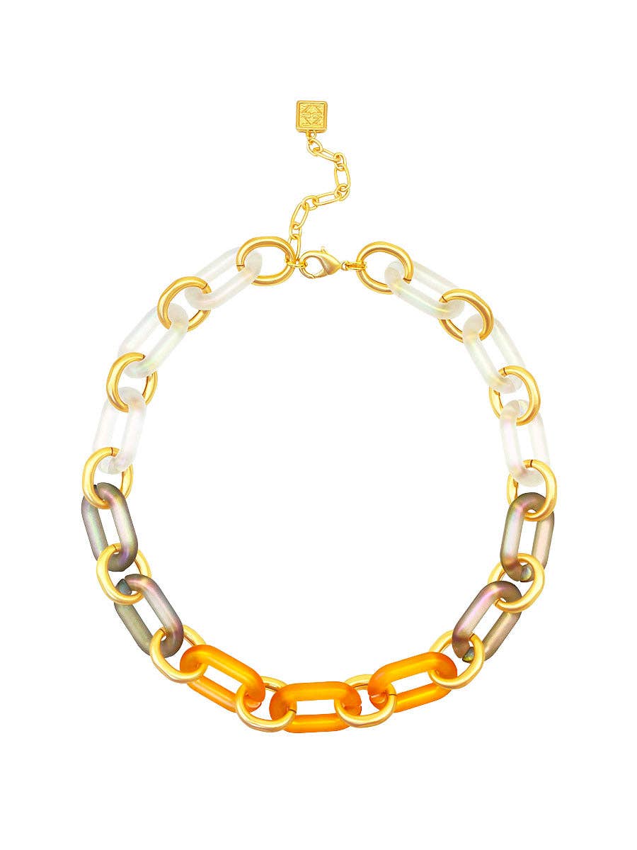 ZENZII Jewelry - Multi-Color Resin Oval Links Collar Necklace