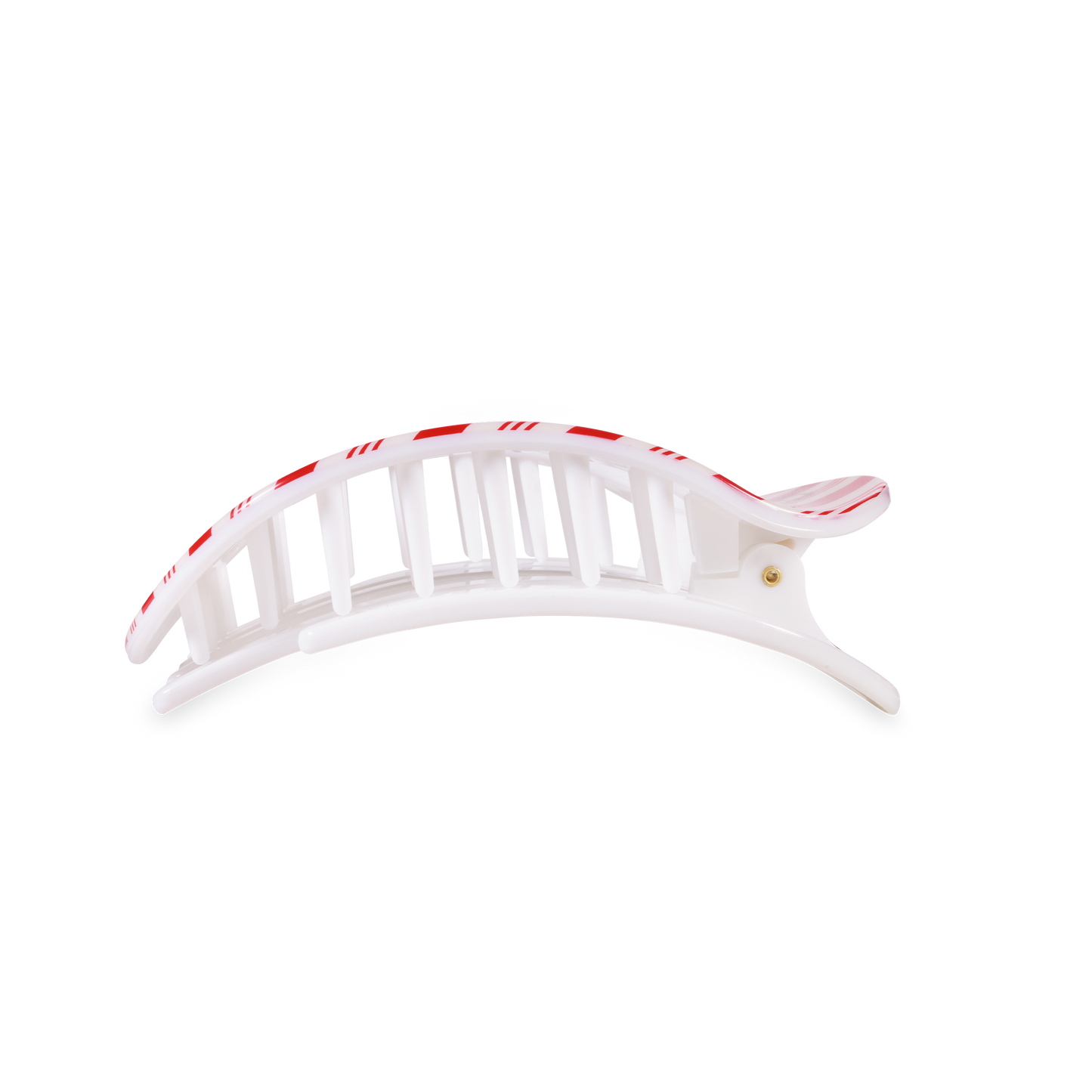 TELETIES - Flat Round Hair Clip | Medium | Candy Cane Crush