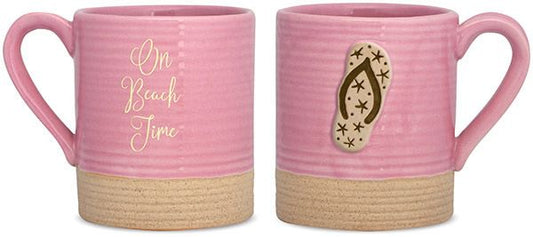 Sandy Mug Flip Flop on Beach Time personalized with Islamorada