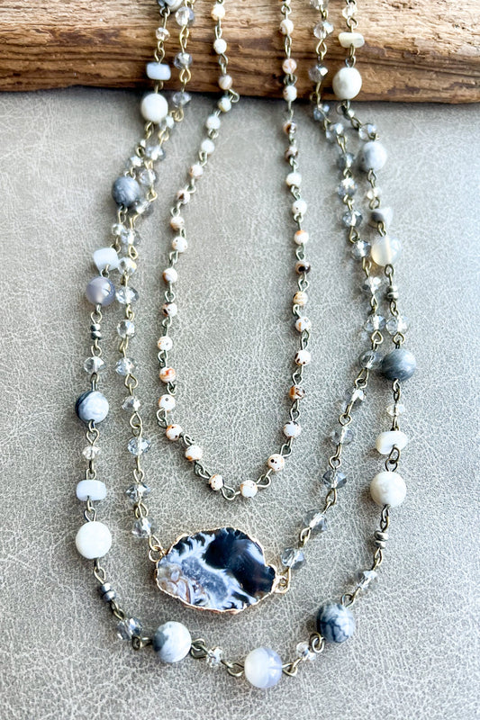 Dylan Designs-Florence Necklace - Grey