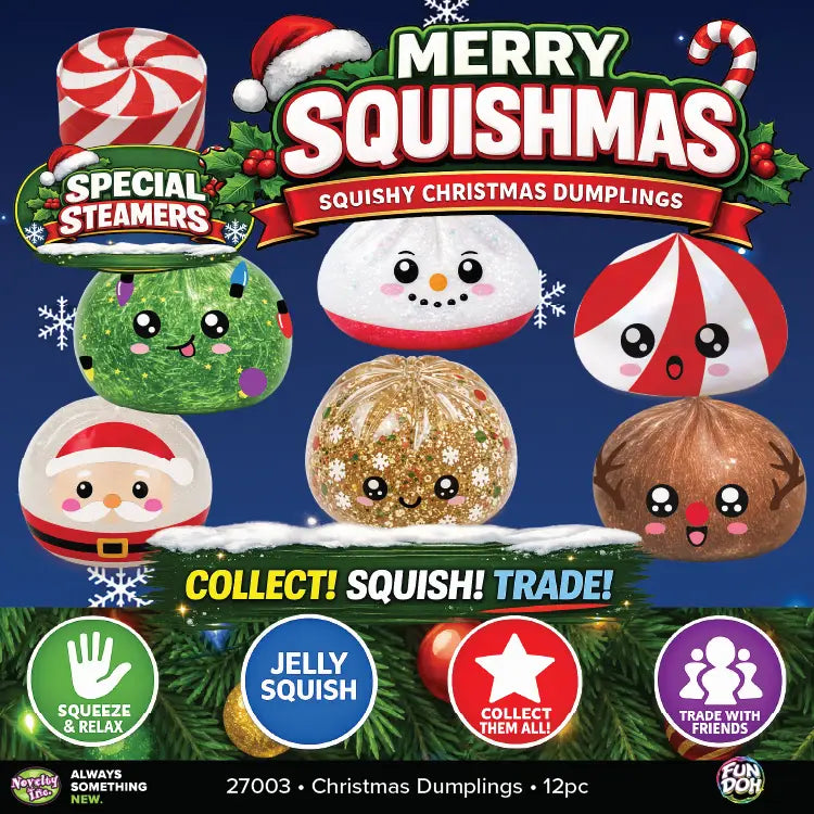 Novelty Brands- Fun Dough Christmas Dumpling Squish Toy