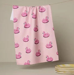Geometry Tea Towel- Flamingo Floatie