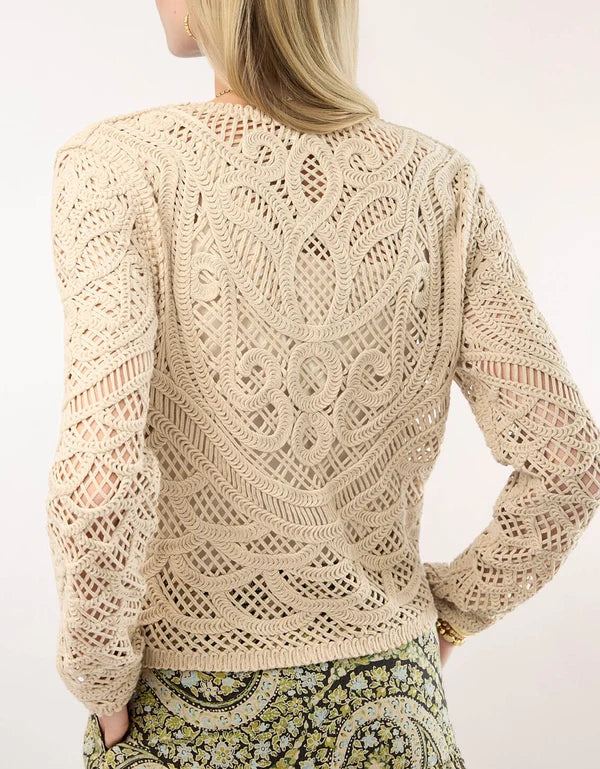 Spartina - Jordyn Crochet Cardigan Salted Ash