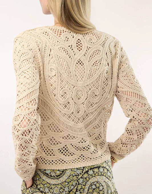 Spartina - Jordyn Crochet Cardigan Salted Ash