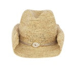 Flora Bella - Crochet Raffia Cowboy Hat - Kelli