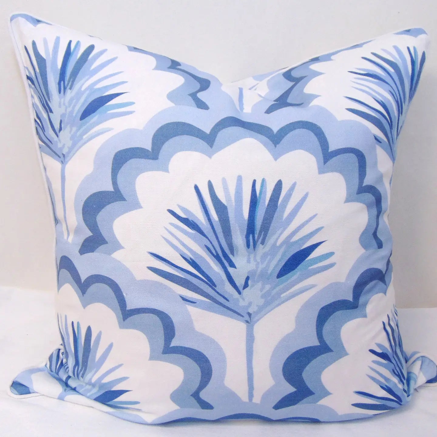 Low Country -  Lace Fronds Blue/Grey Pillow Cover Welt  24 x 24
