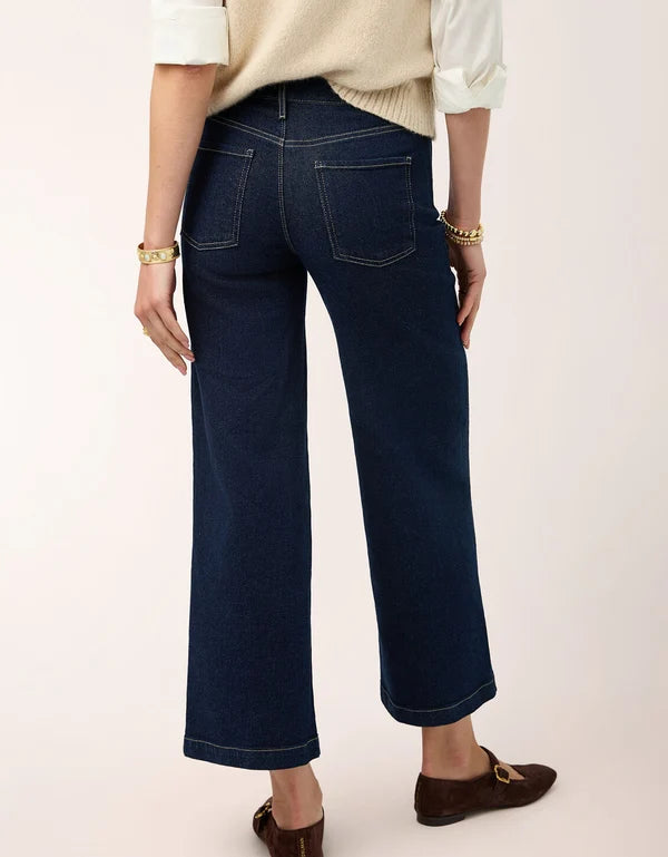 Spartina 449 - Landon Wide Leg Crop Jean Dark Bayou Rinse Wash