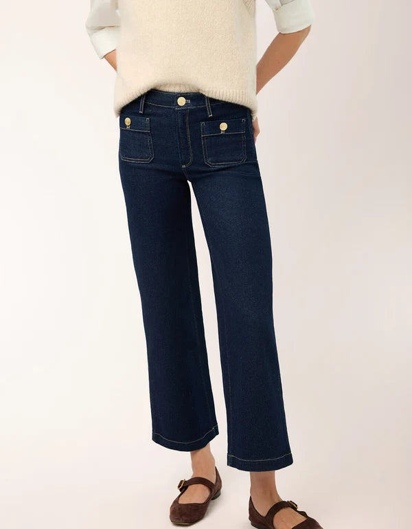 Spartina 449 - Landon Wide Leg Crop Jean Dark Bayou Rinse Wash