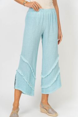 Look Mode - Linen Blend Wide Leg Pant