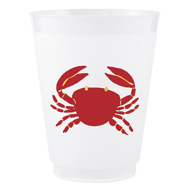 Lobster + Crab Frosted Cups Set of 8