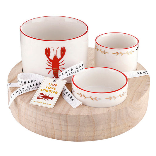 Lobster Ceramic Dip Trio