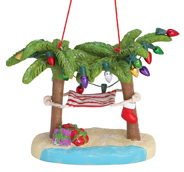 Palm Trees and Hammock with Lights Ornament - islamorada