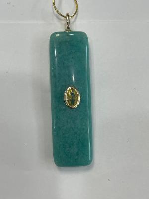 Shiver + Duke - Amazonite Bar Pendant