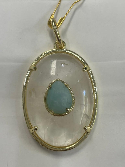 Shiver + Duke - Oval Clear Pendant Amazon Center