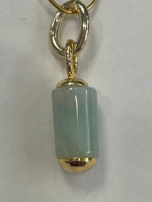 Shiver + Duke- Green Prehnite Tube Charm Pendant