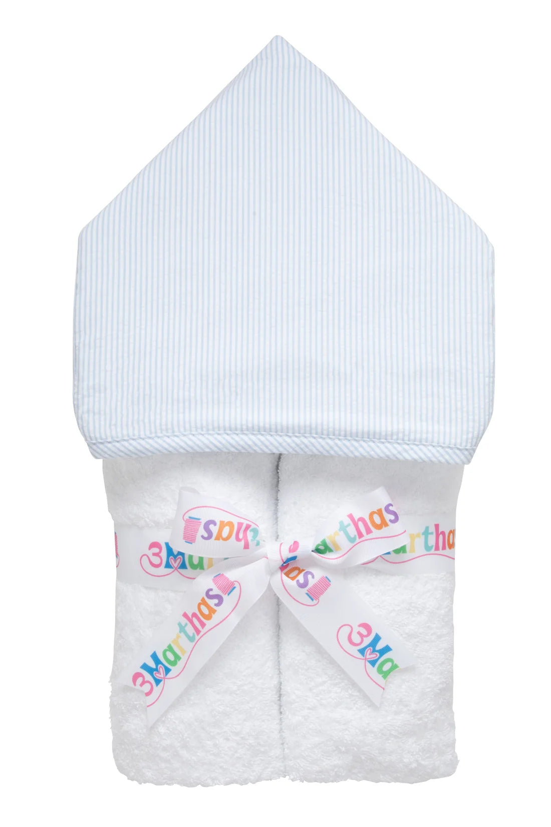 3 Marthas - Seersucker Stripe Everykid Hooded Towel