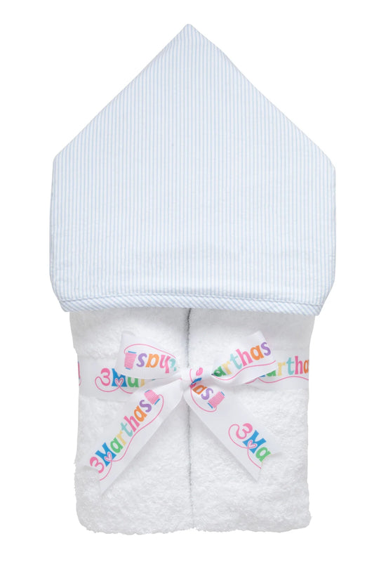 3 Marthas - Seersucker Stripe Everykid Hooded Towel