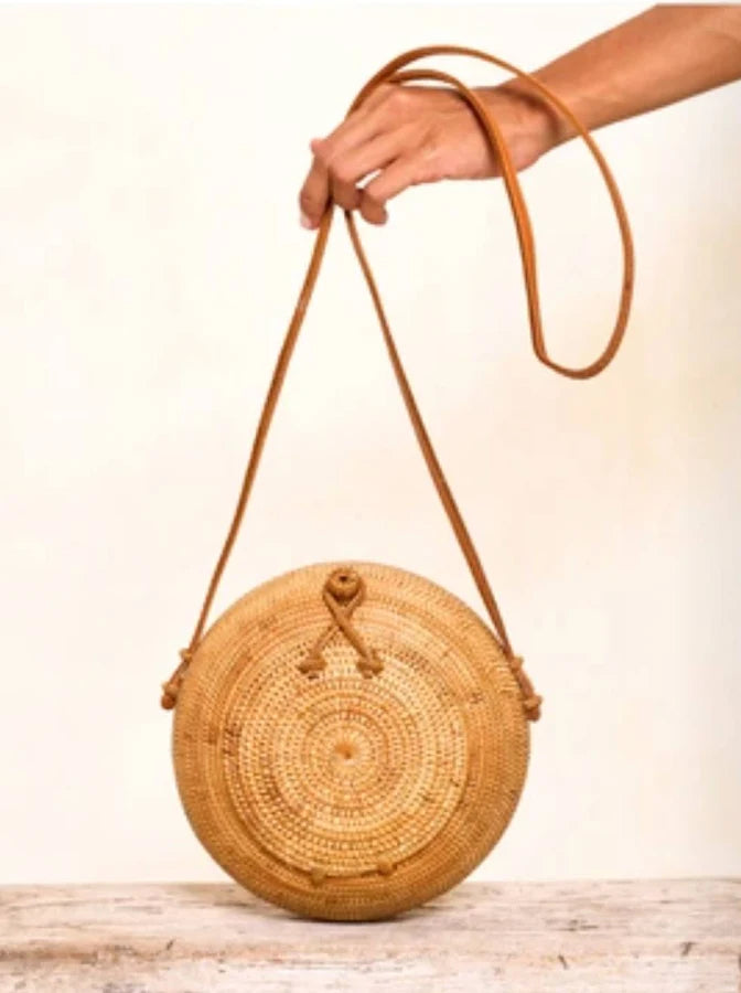 The Winding Road - Ata Round Canteen Bag with Side Opening