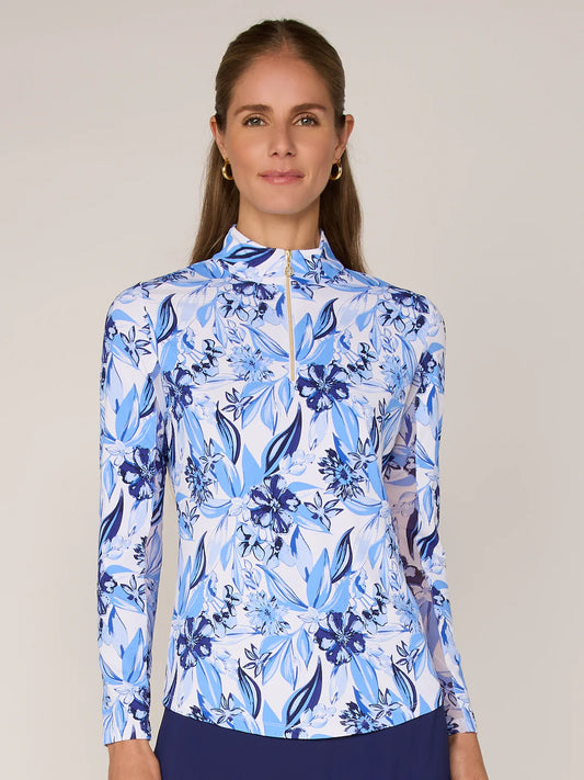 G Lifestyle- Zip Mock Neck TC