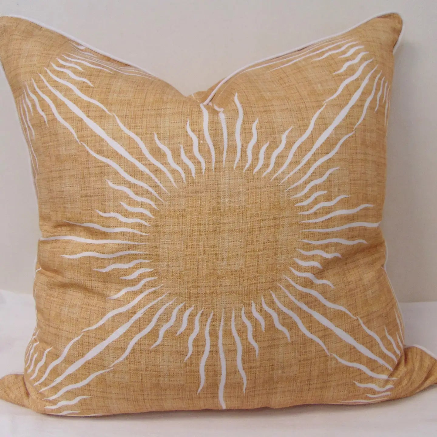 Low Country - Natural Sunburst Pillow Cover With Welt  24 x 24