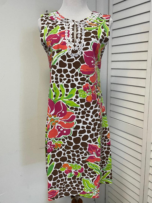 Tabi - Nora Dress - Giraffe Print with Flowers