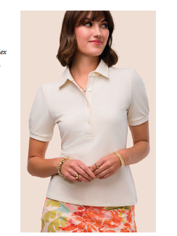 Spartina 449-Bessie Polo Top Antique White