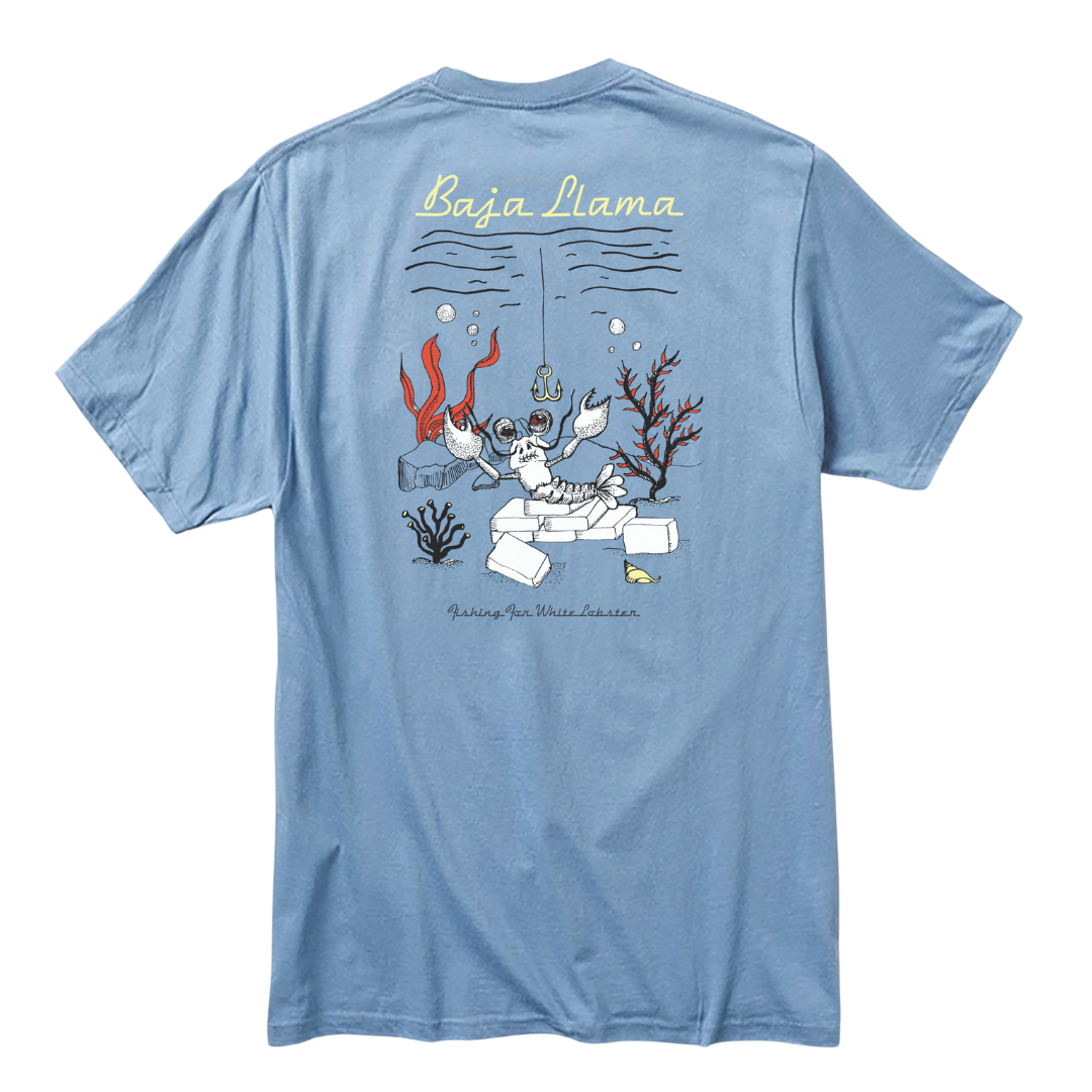 Baja Llama - White Lobster - Acid Wash Primo Graphic Tee