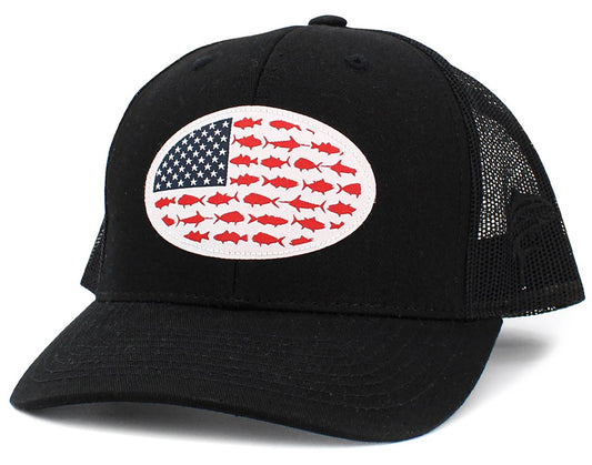 USA Fish Flag Mesh Back Ballcap