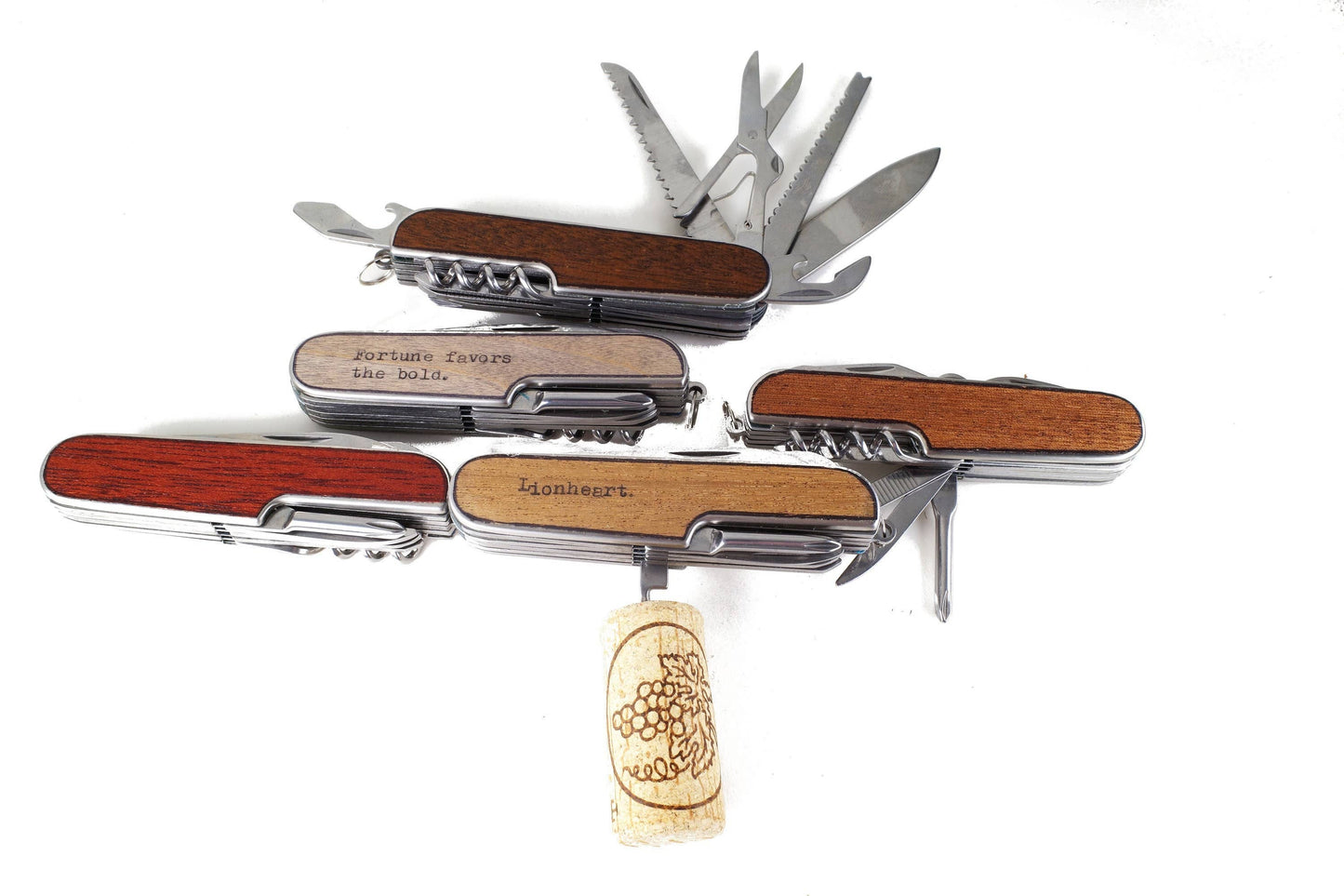 Wood Embossed Multitool Pocket Knife: Light Saple Mahogany - Islamorada Florida Keys