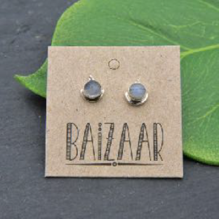 *SALE* Silver Moonstone Studs Earrings - SSE100