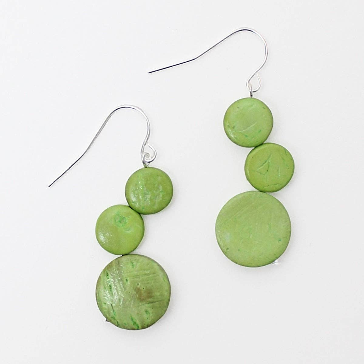 Triple Bead Lime Taylor Earrings